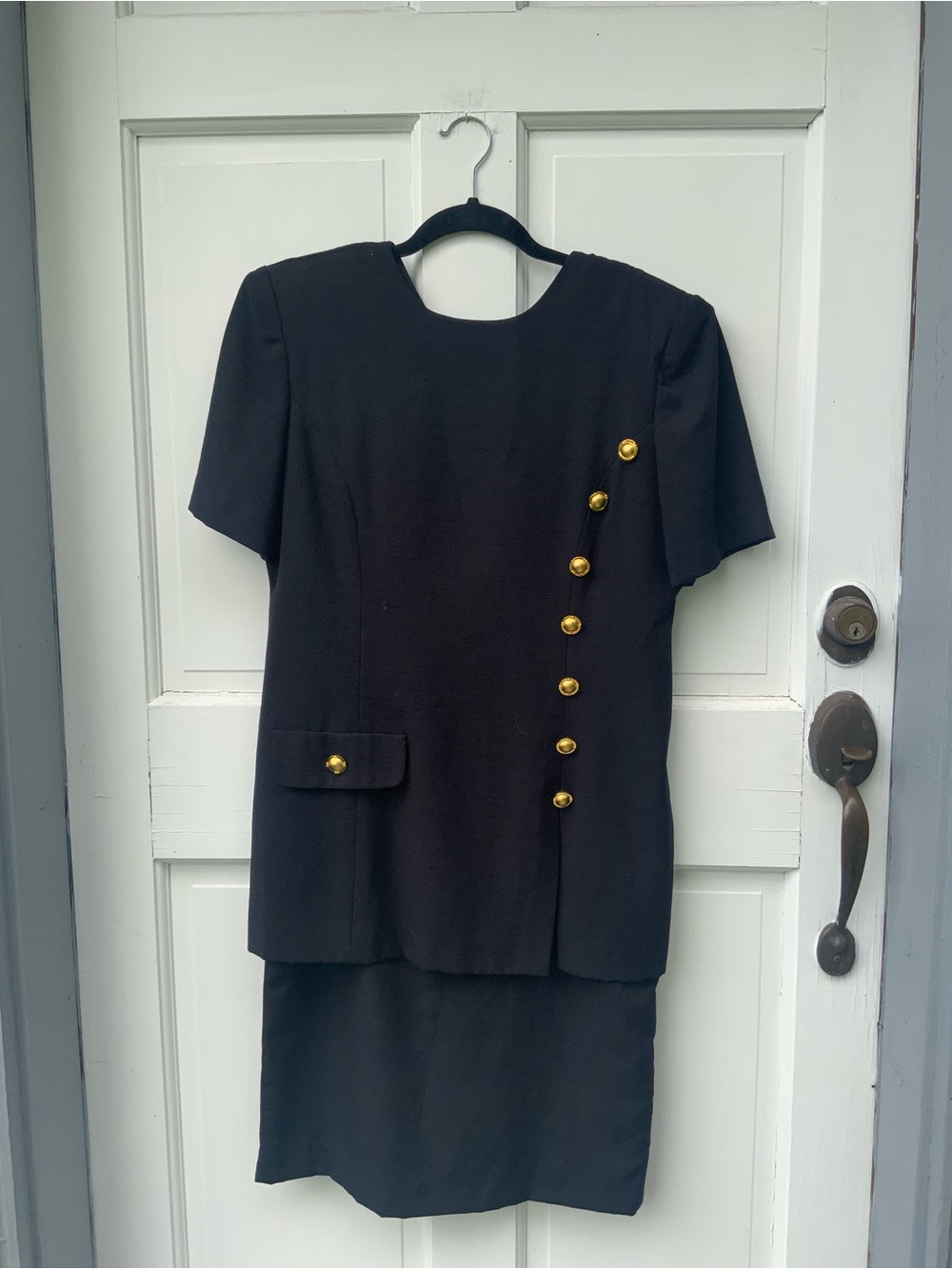 Leslie Fay Black Dress with Clean Neckline